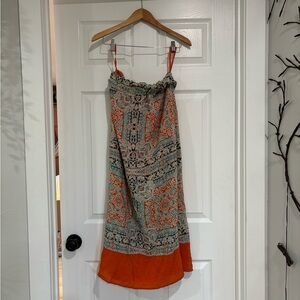 Anthropologie Vanessa Virginia 100% Silk Multicolor Patterned Maxi Skirt